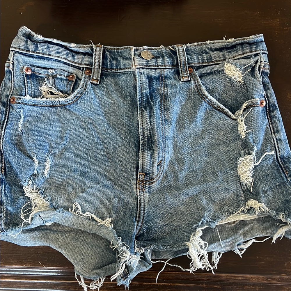 Distressed Denim Shorts